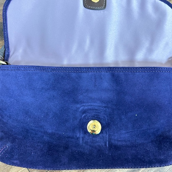 Vintage Coach Suede Shoulder Bag W/Charms Deep Purple Y2K